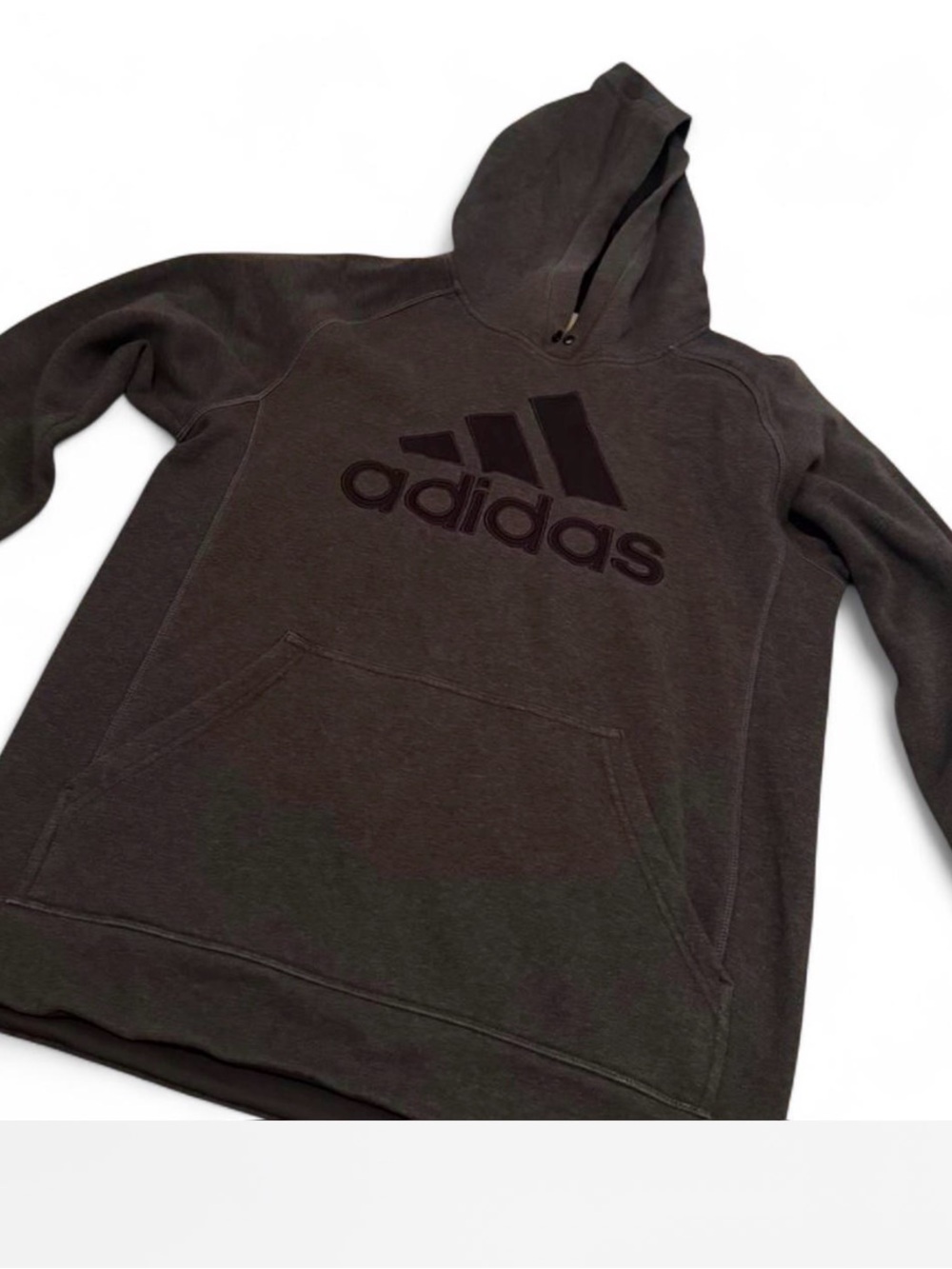 adidas Men's Charcoal Crewneck Hoodie with Tonal Logo